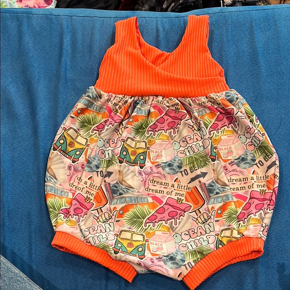 B46 Small Shop “Ocean Child” Bubble Romper— EUC